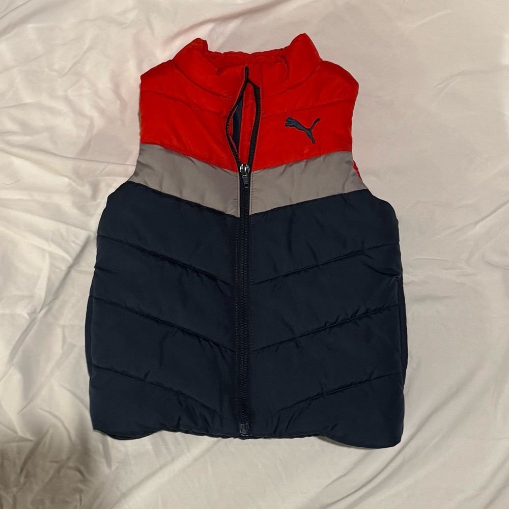 Puma Red and Black Puffer Vest